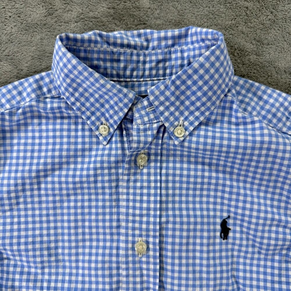 Polo Ralph Lauren Boys Gingham Cotton Poplin Shirt Natural Stretch Preppy